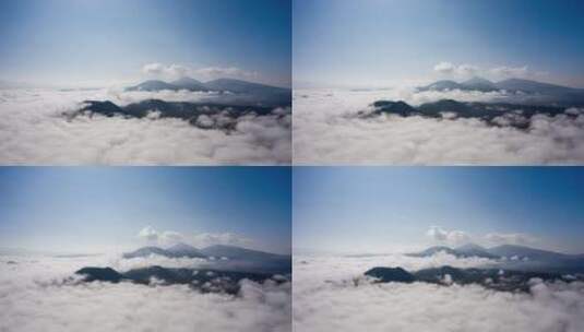云雾中的腾冲火山群高清在线视频素材下载