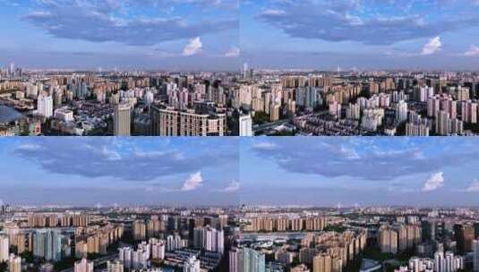 上海浦西蓝天白云航拍空镜高清在线视频素材下载