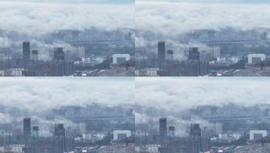 云层下的城市大气企业宣传片高清在线视频素材下载