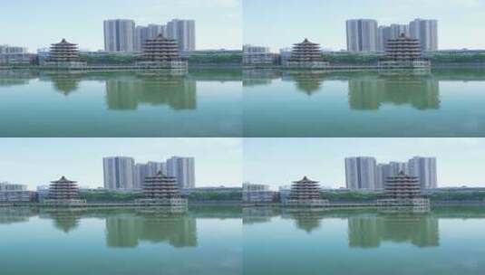 武汉汉口宝岛公园竖屏风景高清在线视频素材下载