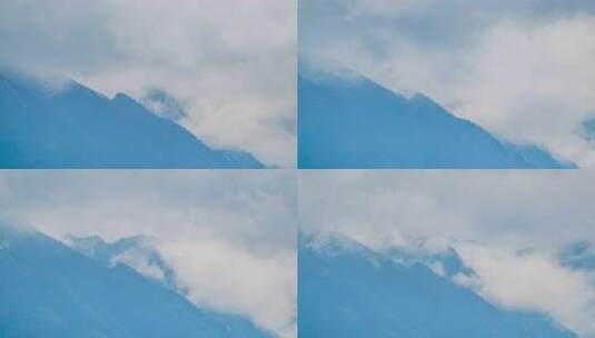 强对流天气时山谷云雾翻滚自然景象延时高清在线视频素材下载