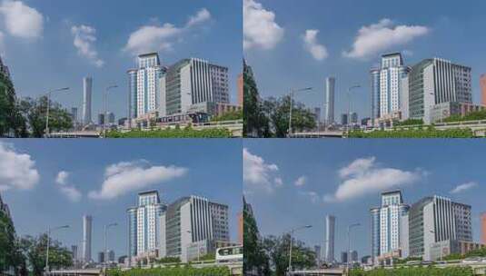 北京城市CBD中国尊楼房道路交通空镜延时高清在线视频素材下载
