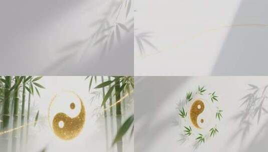 简约白色背景中国风金色线条高清在线视频素材下载