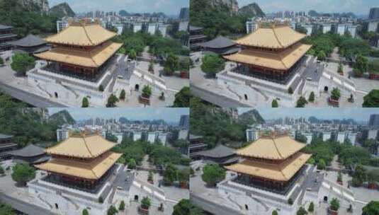 航拍广西柳州文庙高清在线视频素材下载