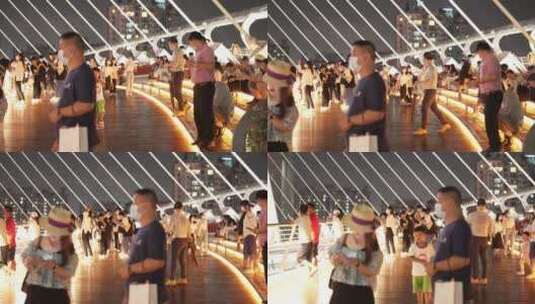 广州海心桥夜景高清在线视频素材下载