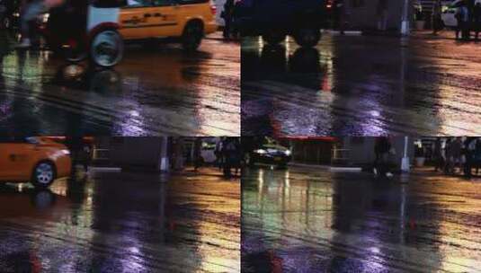 雨夜的交通高清在线视频素材下载