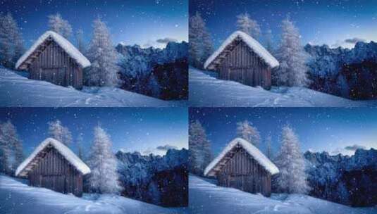 雪景唯美景象高清在线视频素材下载