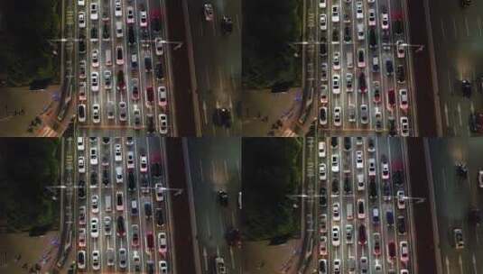 城市夜晚道路交通动态航拍高清在线视频素材下载