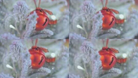 圣诞树上装饰物圣诞节铃铛高清在线视频素材下载