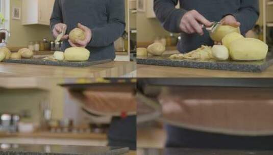 烤箱烤土豆制作过程高清在线视频素材下载