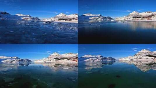 FPV无人机航拍自然风光冰山冰川河流雪景高清在线视频素材下载