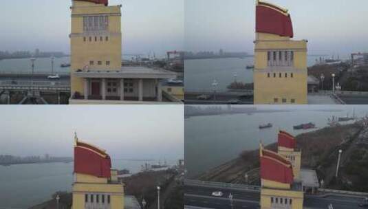 南京长江大桥4K航拍原素材高清在线视频素材下载