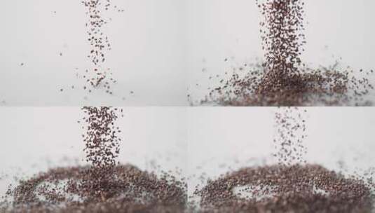 小麦粒掉落慢镜头麦粒高清在线视频素材下载