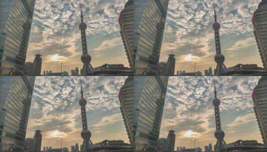 上海陆家嘴中心大气震撼延时摄影高清在线视频素材下载