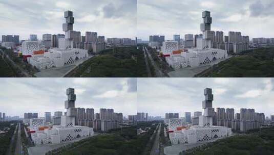 广东省佛山市东平新城坊塔的城市环境高清在线视频素材下载