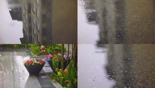 下雨 雨中打伞商务高清在线视频素材下载