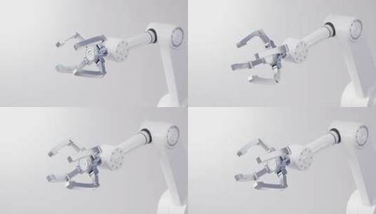 机械臂与齿轮工业工程智能制造概念3D渲染高清在线视频素材下载