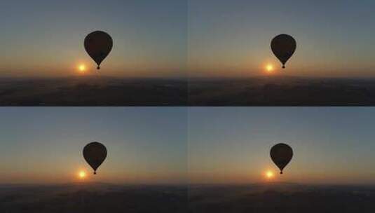 日出时的热气球高清在线视频素材下载