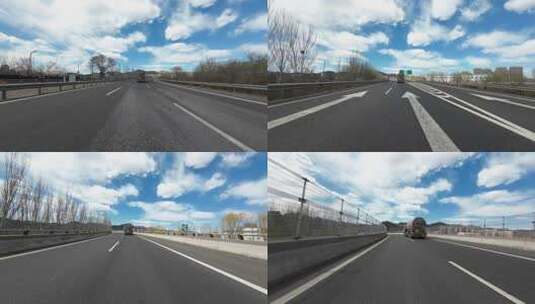 4K开车行驶在高速公路上  第一视角开车高清在线视频素材下载
