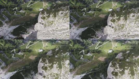 意大利多洛米蒂山脉的鸟瞰图高清在线视频素材下载