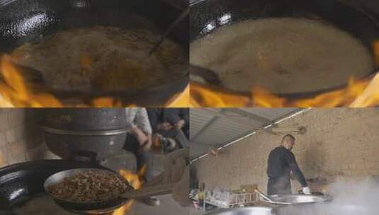 农村厨师做过油肉的4k视频高清在线视频素材下载