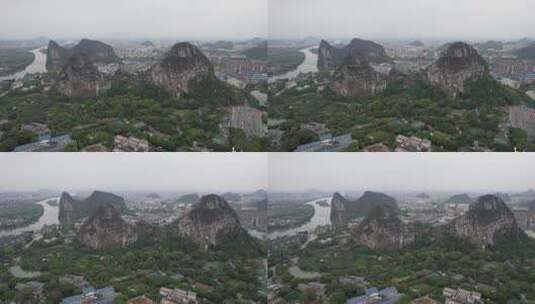 广西桂林南溪山4A景区航拍高清在线视频素材下载