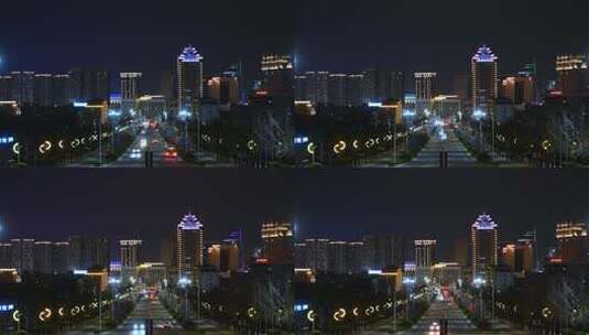 山东烟台城市夜景车流延时摄影高清在线视频素材下载