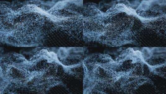 蓝色流动的科技感粒子3D渲染高清在线视频素材下载