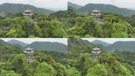 航拍福建宁德福鼎太姥山海上仙山风光高清在线视频素材下载