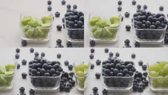 蓝莓在玻璃碗中高清在线视频素材下载