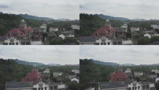 重庆两江国际影视城航拍4K视频高清在线视频素材下载