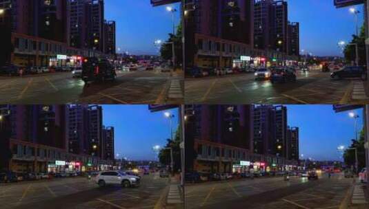特警 警车 公路 城市 路灯 车流高清在线视频素材下载