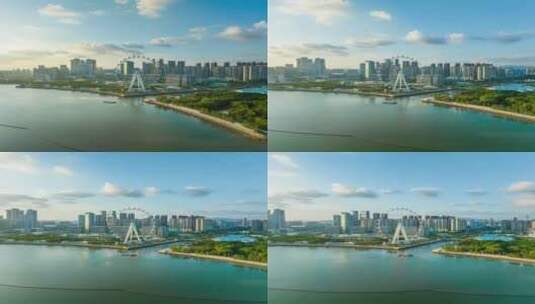 4K深圳摩天轮航拍延时高清在线视频素材下载