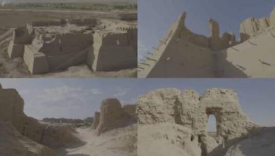 国外沙堆古建筑高清在线视频素材下载