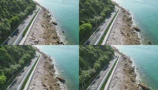 深圳杨梅坑最美海边公路高清在线视频素材下载
