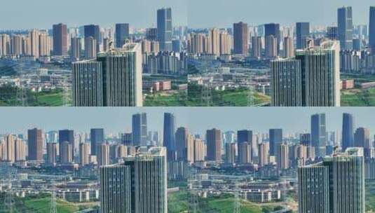 两江新区城市建筑大楼航拍高清在线视频素材下载