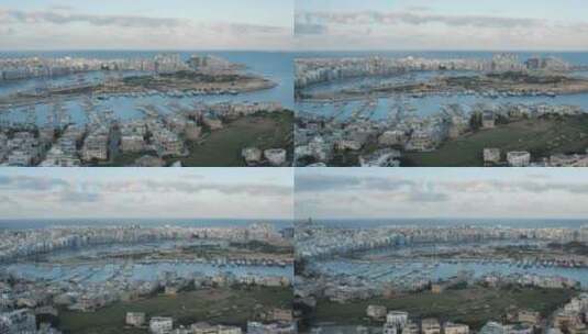 沿海城市鸟瞰图高清在线视频素材下载