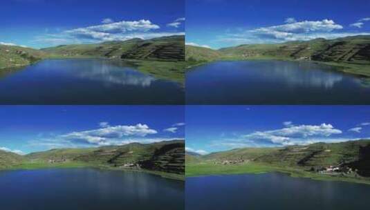 航拍川西四川甘孜高山湖泊高清在线视频素材下载