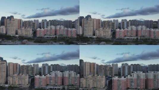 浙江温州城市建设蓝天白云航拍高清在线视频素材下载