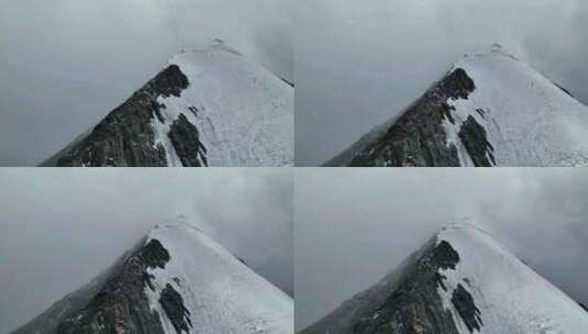 航拍四川甘孜贡嘎山卫峰乌库楚雪山风光高清在线视频素材下载