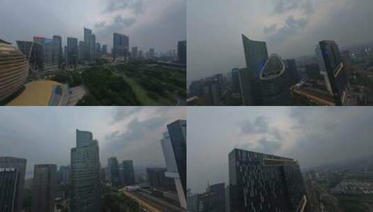 杭州钱江新城楼体穿越机镜头高清在线视频素材下载