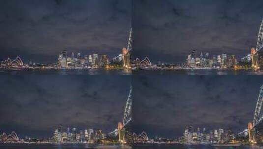 悉尼夜景延时高清在线视频素材下载