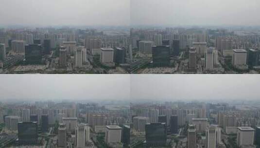 河南郑州绿地双子塔航拍高清在线视频素材下载