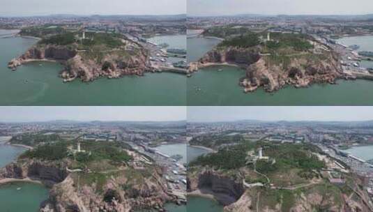 航拍大海海浪沙滩礁石高清在线视频素材下载