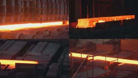 炼钢厂钢条生产车间 轧钢条钢棍高清在线视频素材下载