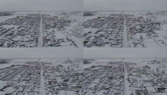 冬天呼伦贝尔农垦农场村落雪景高清在线视频素材下载