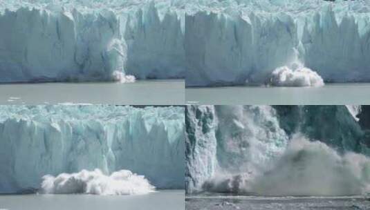 冰川融化崩裂高清在线视频素材下载