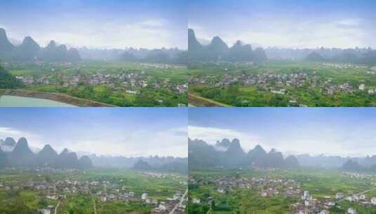 桂林农村山区航拍高清在线视频素材下载