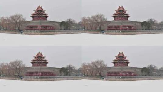 故宫角楼雪景视频高清在线视频素材下载