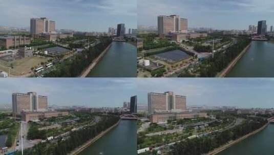 福建省厦门市海沧区长庚医院航拍高清在线视频素材下载